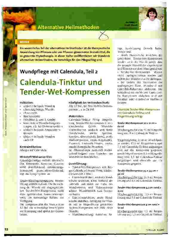 Vorschauseite 1: Calendula-Tinktur und Tender-Wet-Kompressen Wundpflege mit Calendula, Teil 2