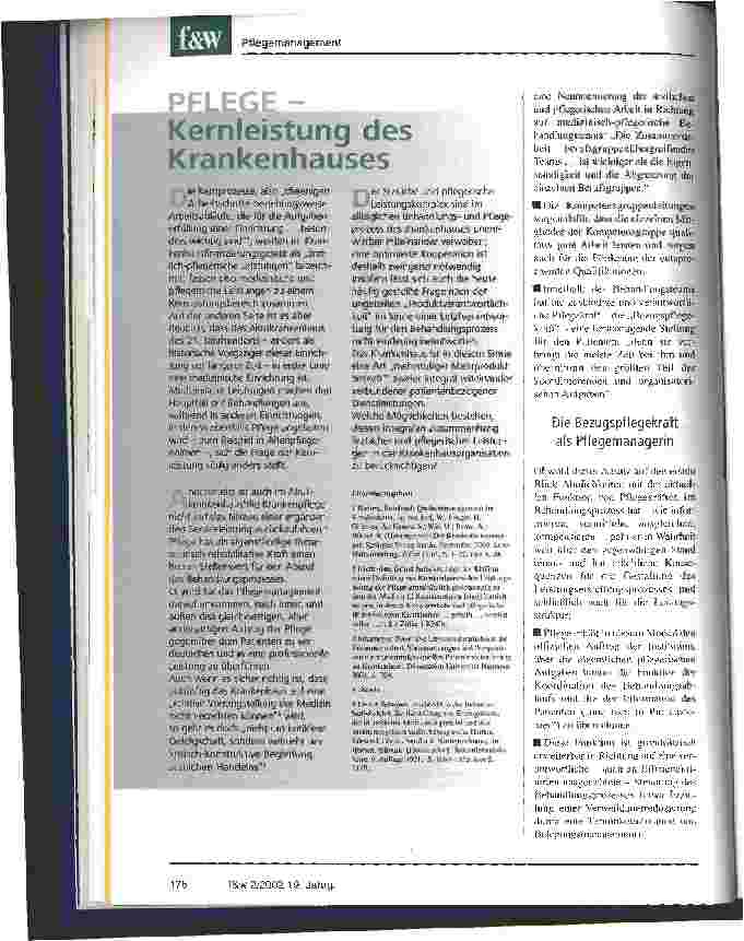 Vorschauseite 2: Neue Aufgaben für die Pflegemanagerin Zur Kernkompetenz der Pflege kommt das Management des Behandlungsprozesses hinzu