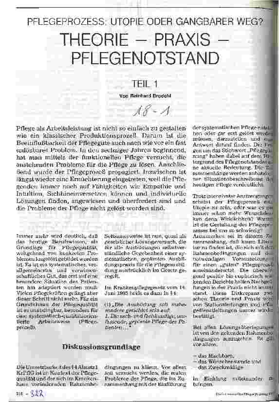 Vorschauseite 1: Theorie - Praxis - Pflegenotstand Teil 1