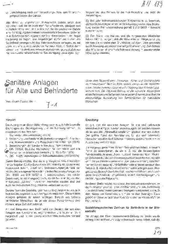 Vorschauseite 1: Sanitäre Anlagen für Alte und Behinderter