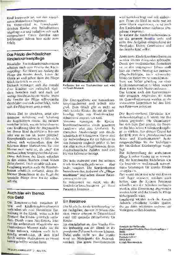 Vorschauseite 3: Wurde die häusliche Kinderkrankenpflege in den Richtlinien vergessen? Verband fordert Änderungen