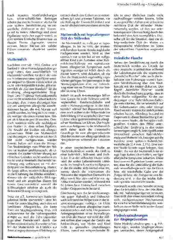 Vorschauseite 2: Primäre Allergieprävention durch nutritive Maßnahmen