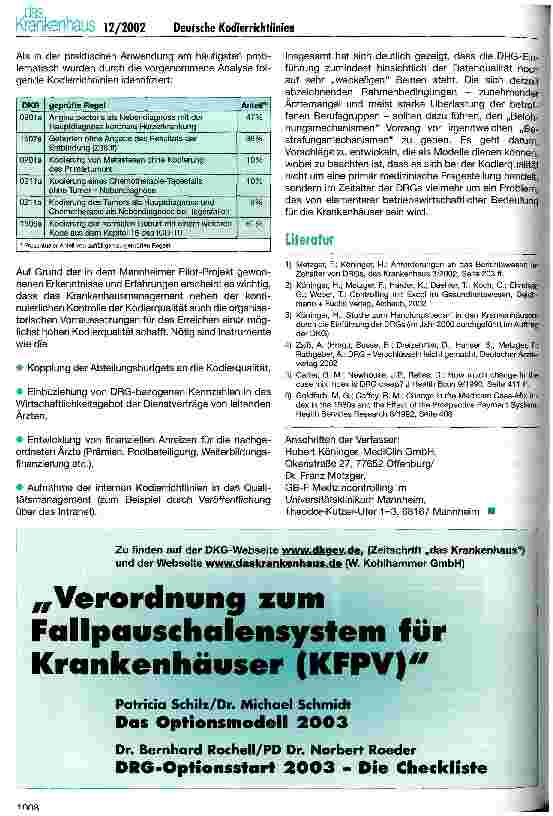 Vorschauseite 4: Bedeutung der Umsetzung und Evaluation der Deutschen Kodierrichtlinien (DKR)