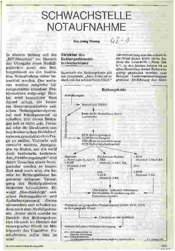 Vorschauseite 1: Schwachstelle Notaufnahme