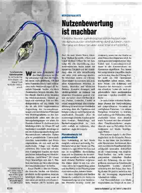 Vorschauseite 1: Nutzenbewertung ist machbar
