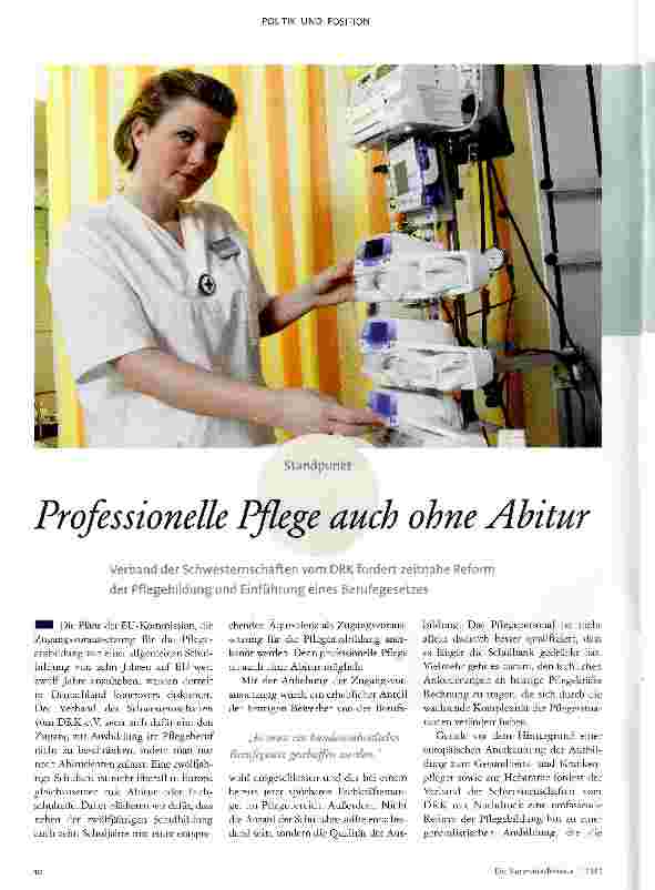 Vorschauseite 1: Professionelle Pflege auch ohne Abitur