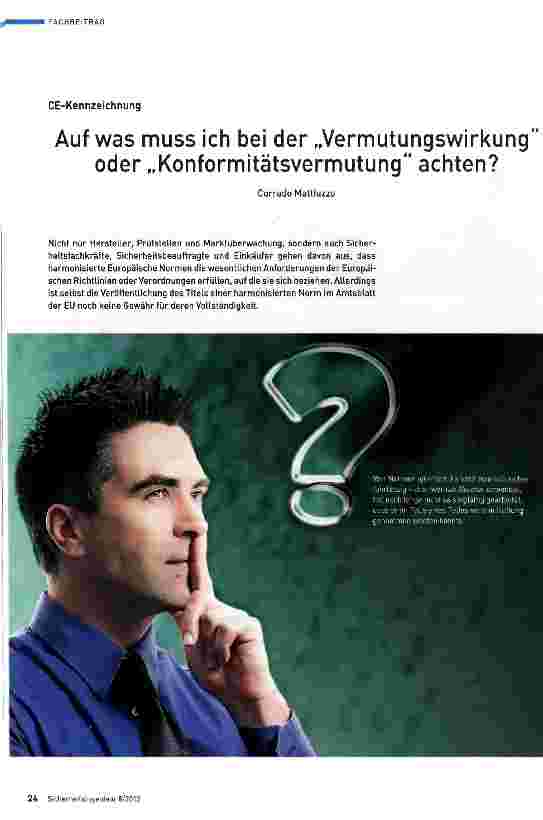 Vorschauseite 1: Auf was muss ich bei der „Vermutungswirkung oder „Konformitätsvermutung achten?