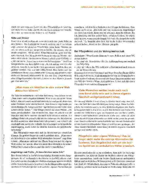 Vorschauseite 3: Das „Who is who betreuter Wohngemeinschaften