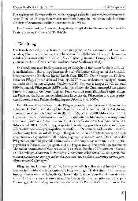 Vorschauseite 2: Wie kann der beste pflegewissenschaftliche Kenntnisstand in die Pflegepraxis gelangen?