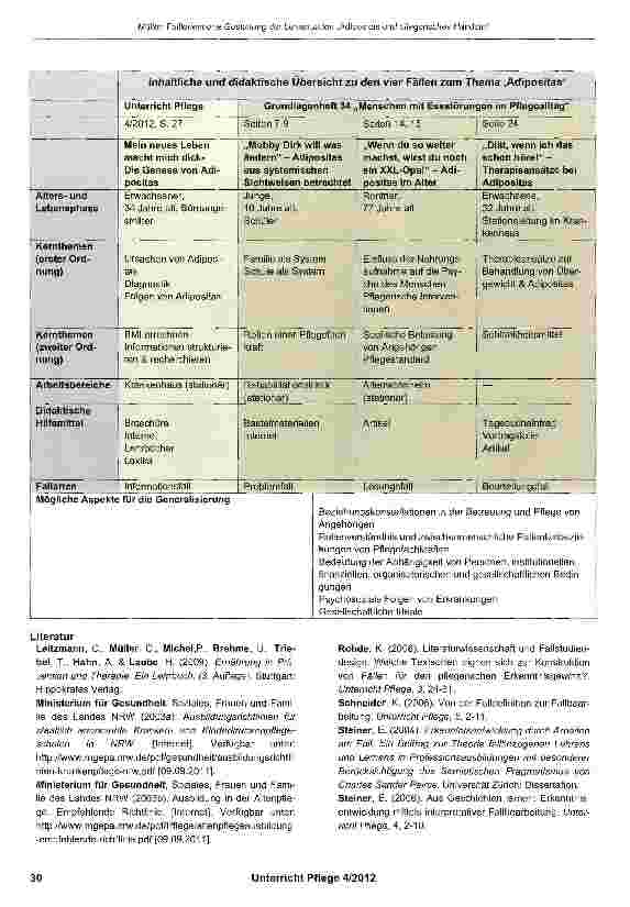Vorschauseite 5: Die Lernsituation „Adipositas und pflegerisches Handeln fallorientiert gestalten