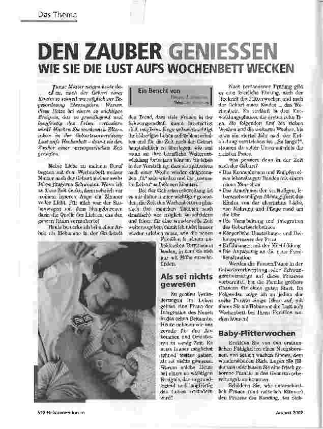 Vorschauseite 1: DEN ZAUBER GENIESSENWIE SIE DIE LUST AUFS WOCHENBETT WECKEN