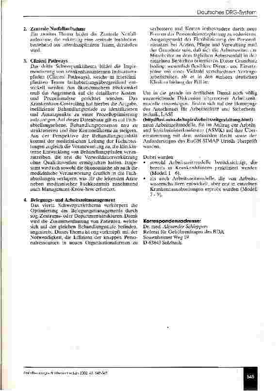 Vorschauseite 3: Einführung des deutschen DRG-Systems Aktueller politischer Stand