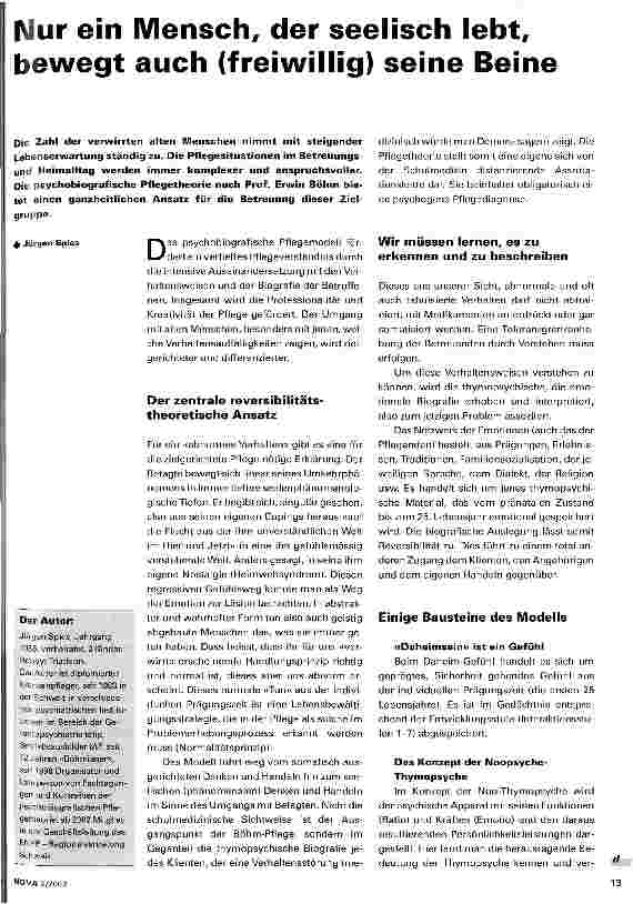 Vorschauseite 1: Nur ein Mensch, der seelisch lebt, bewegt auch (freiwillig) seine Beine