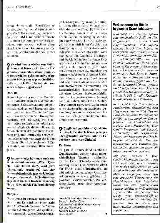 Vorschauseite 2: Qualitätssicherungsmaßnahmen der KVen