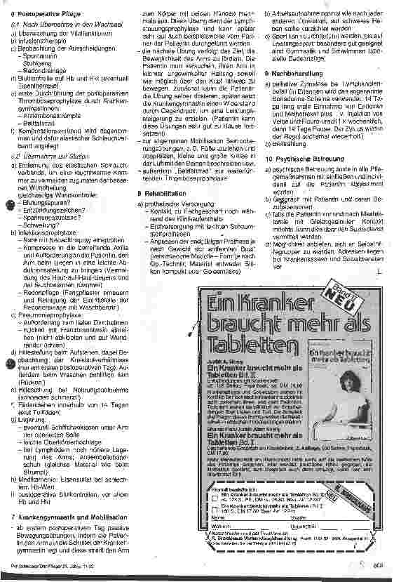 Vorschauseite 2: Besonderheiten pflegerischer Maßnahmen 12.Folge Nach Mammaamputation - Ein Schülerbericht