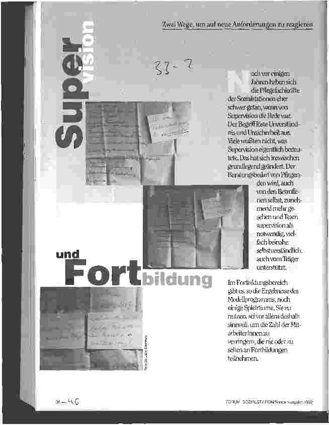Vorschauseite 1: Supervision und Fortbildung