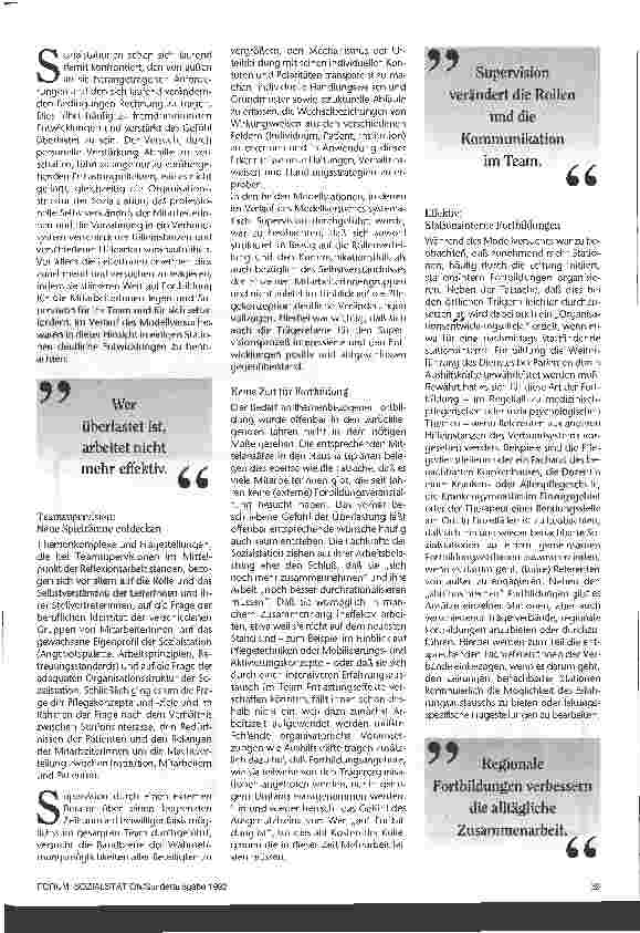 Vorschauseite 2: Supervision und Fortbildung