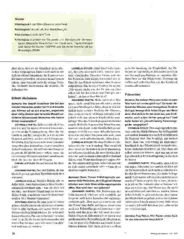 Vorschauseite 3: Großmutters Vorbeugetipps oder: Ist die Alzheimerforschung gescheitert?