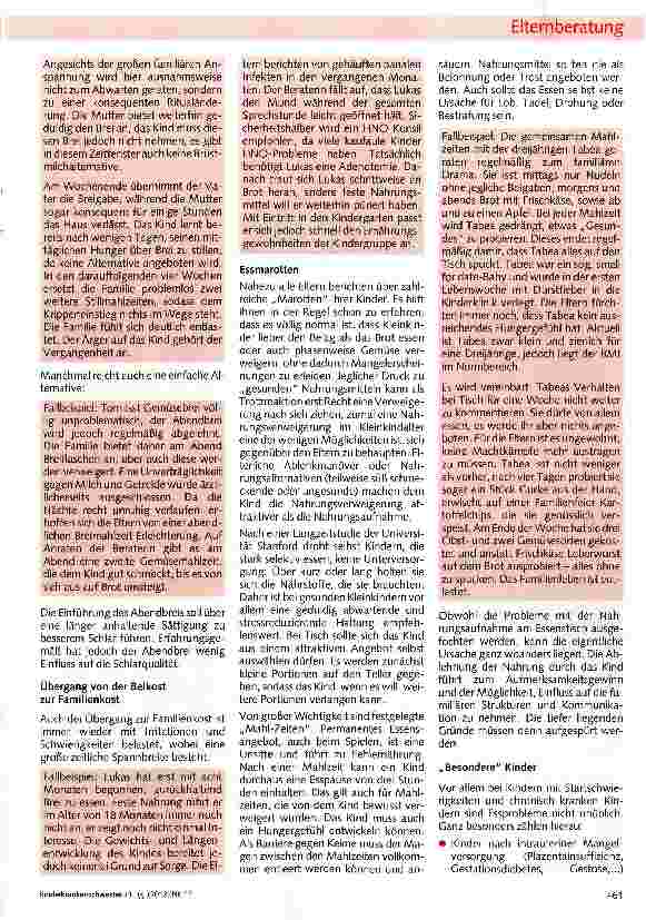 Vorschauseite 6: Frühkindliche Essstörungen in der Pflegeberatung