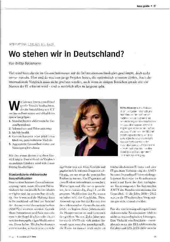 Vorschauseite 1: Wo stehen wir in Deutschland?