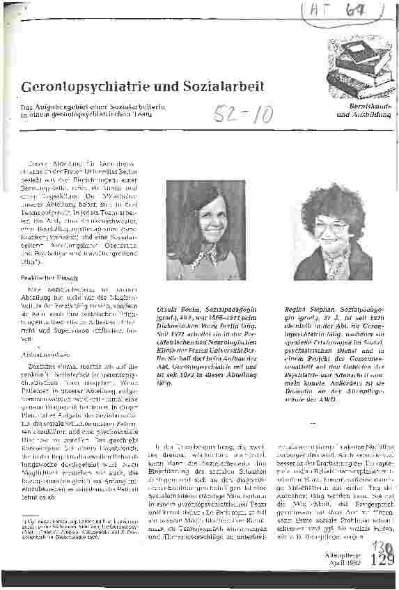 Vorschauseite 1: Gerontopsychiatrie und Sozialarbeit