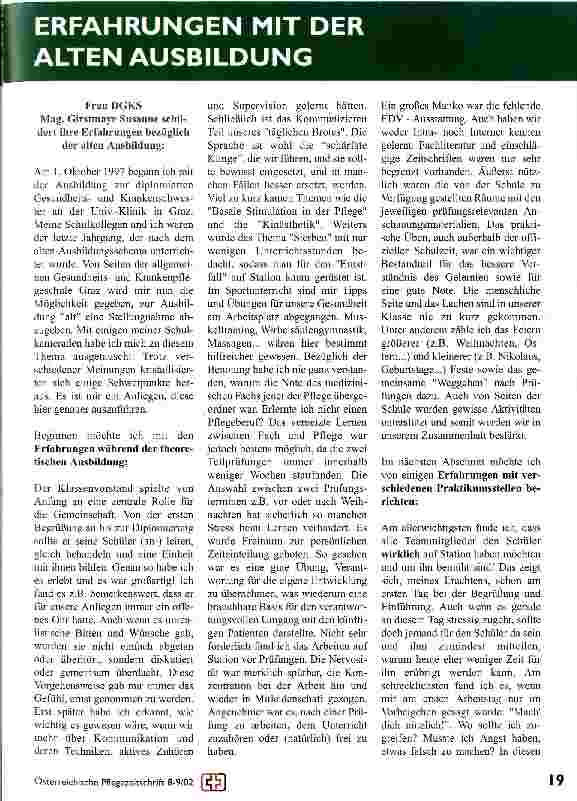 Vorschauseite 2: Herausforderung und Chance für Schule und Praxis Die neue Ausbildung - Erfahrungen mit der alten Ausbildung