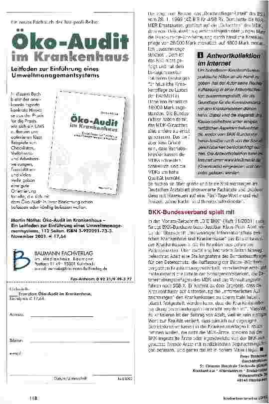 Vorschauseite 3: Nicht ohne den MDK! Betriebskrankenkassen wollen mit falschen Gutachtern Krankenakten einsehen