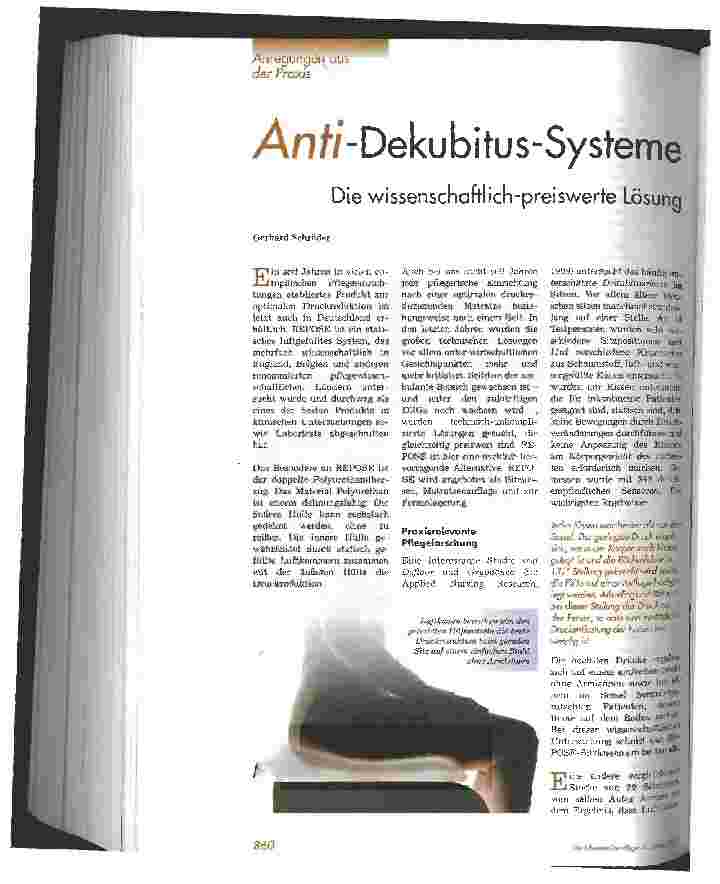 Vorschauseite 1: Anti-Dekubitus-Systeme Die wissenschaftlich-preiswerte Lösung