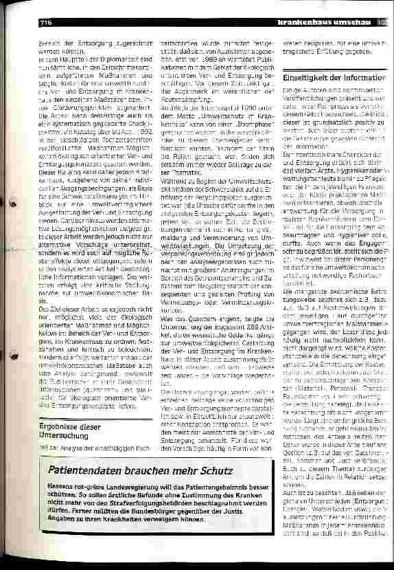 Vorschauseite 2: Umweltorientierte Verund Entsorgungssysteme im Krankenhaus