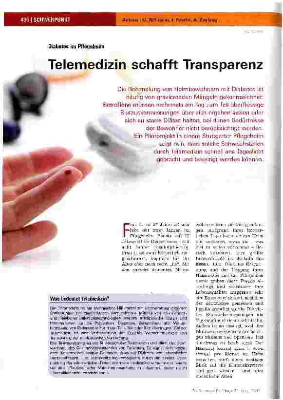 Vorschauseite 1: Telemedizin schafft Transparenz