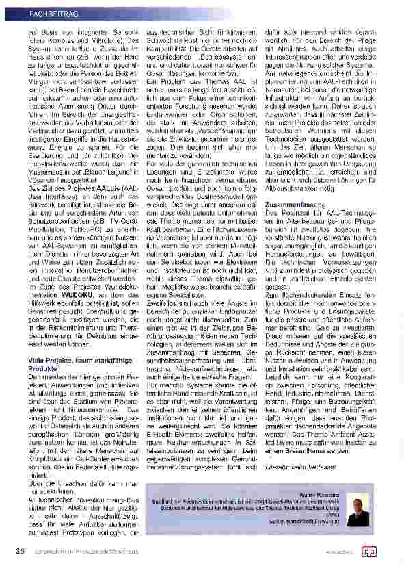 Vorschauseite 4: Ambient Assisted Living (AAL)