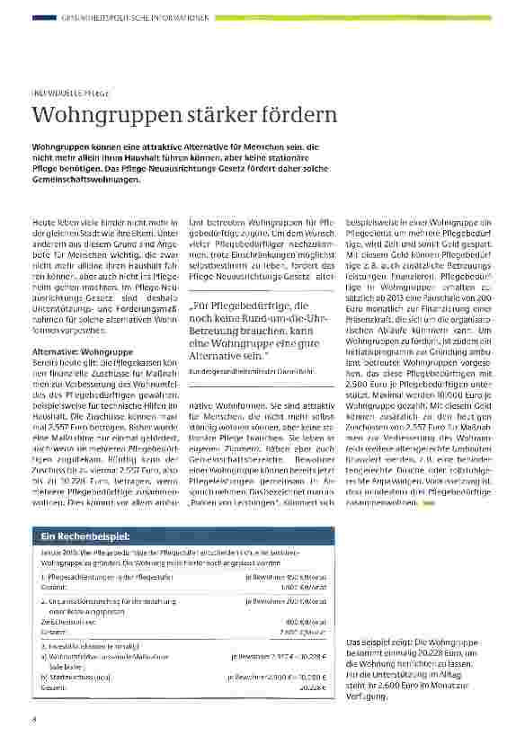 Vorschauseite 1: Wohngruppen stärker fördern