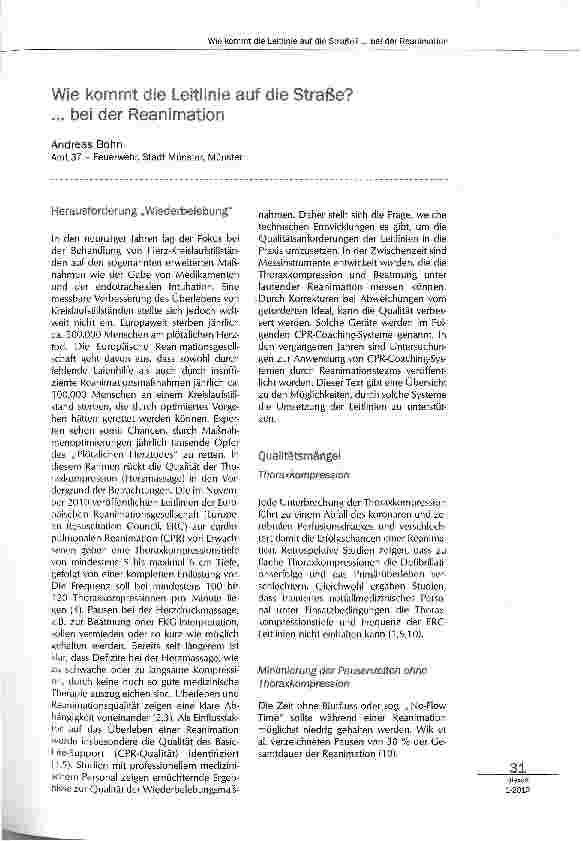 Vorschauseite 1: Wie kommt die Leitlinie auf die Straße?