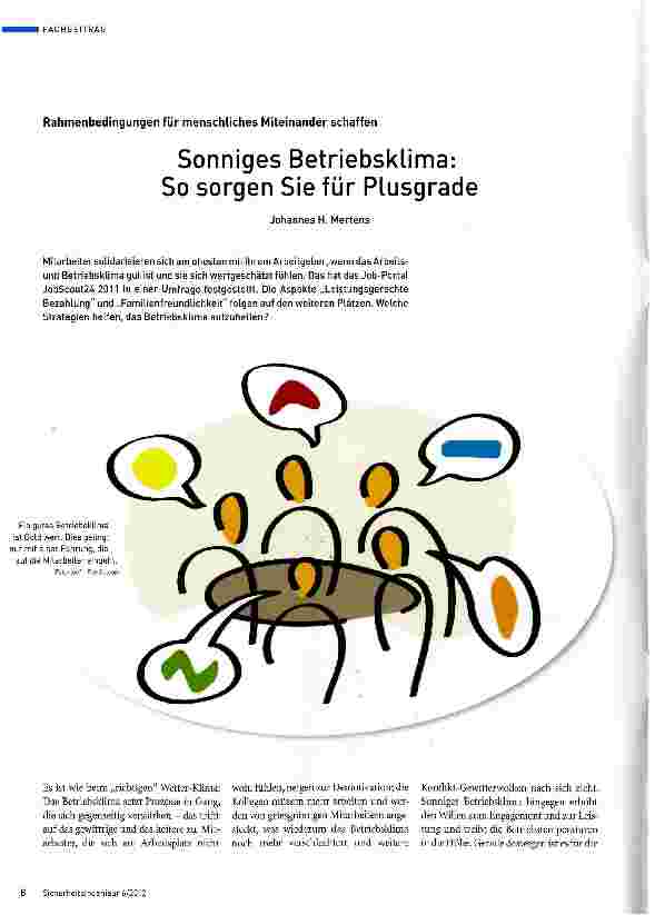 Vorschauseite 1: Sonniges Betriebsklima: So sorgen Sie für Plusgrade