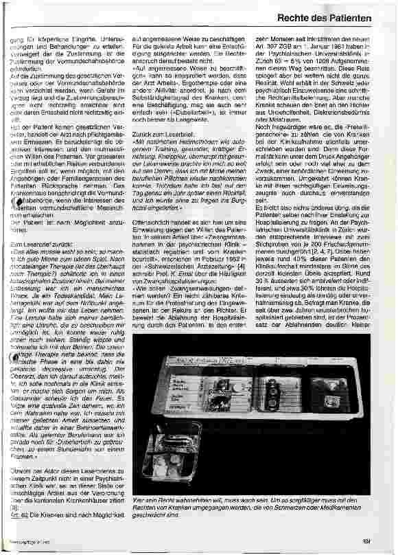 Vorschauseite 2: Patientenrechte in der Psychiatrie Patientenrechte, -pflichten, Psyschopharmaka und Zwangsmaßnahmen