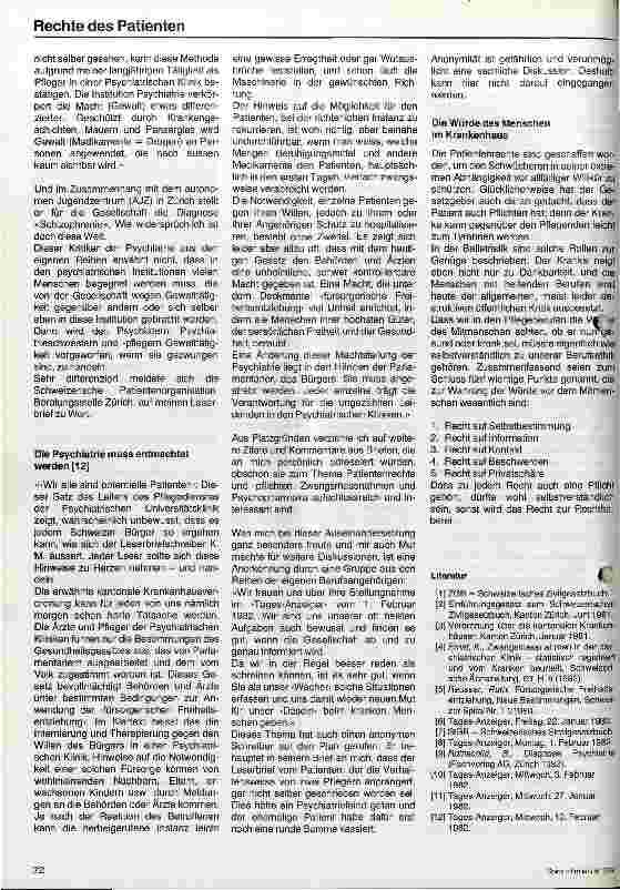 Vorschauseite 5: Patientenrechte in der Psychiatrie Patientenrechte, -pflichten, Psyschopharmaka und Zwangsmaßnahmen