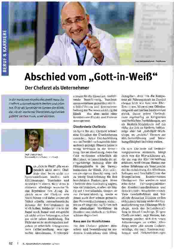 Vorschauseite 1: Abschied vom „Gott-in-Weiß