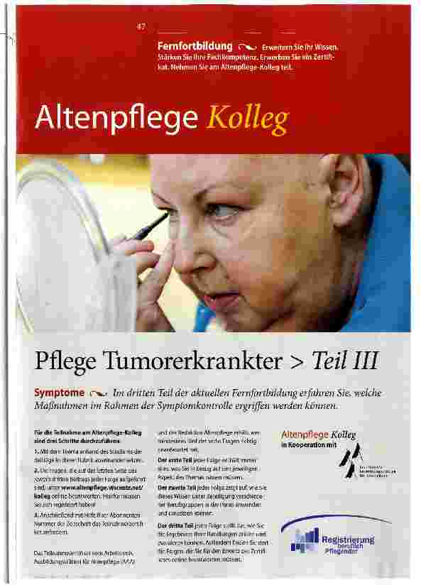Vorschauseite 1: Altenpflege Kolleg Pflege Tumorerkrankter > Teil III