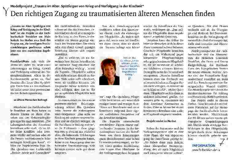 Vorschauseite 1: Den richtigen Zugang zu traumatisierten älteren Menschen finden