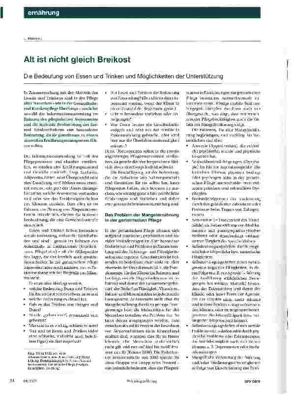 Vorschauseite 1: Alt ist nicht gleich Breikost