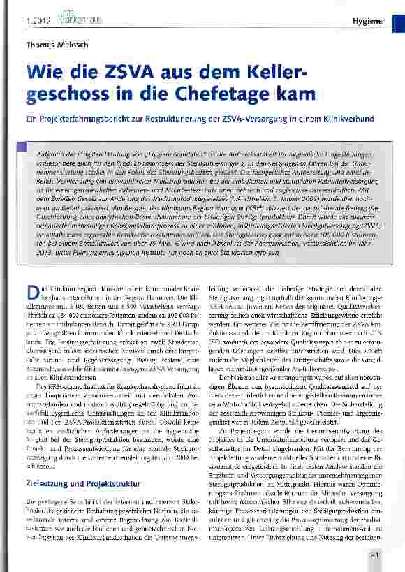 Vorschauseite 1: Wie die ZSVA aus dem Keller-geschoss in die Chefetage kam