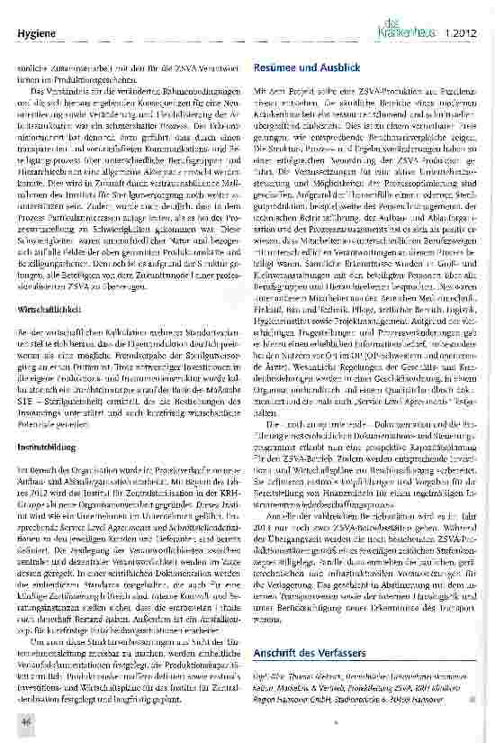 Vorschauseite 6: Wie die ZSVA aus dem Keller-geschoss in die Chefetage kam