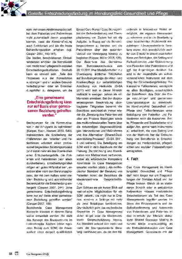 Vorschauseite 4: Geteilte Entscheidungsfindung im Handlungsfeld Gesundheit und Pflege - Case Management und das Konzept des Shared Decision Making