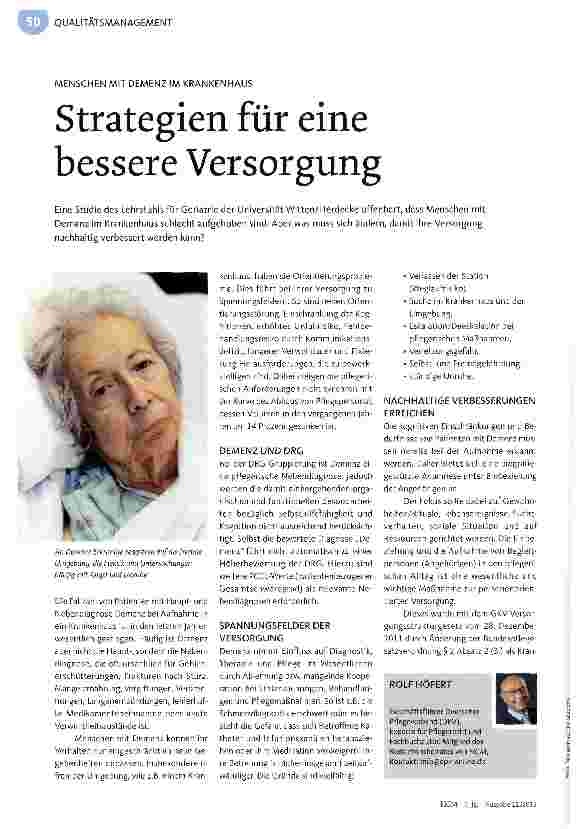 Vorschauseite 1: Strategien für eine bessere Versorgung