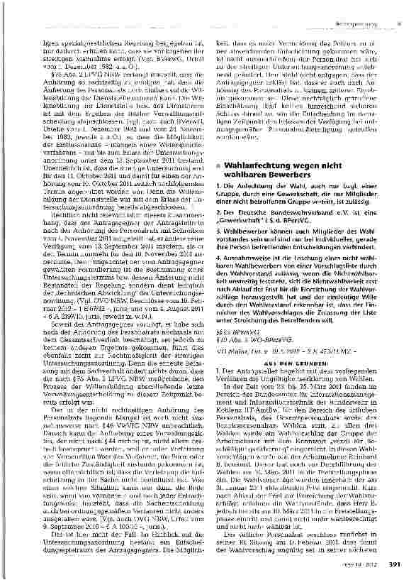 Vorschauseite 2: Nachholung einer Anhörung des Personalrats