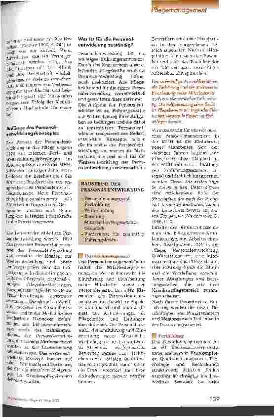 Vorschauseite 2: Personalentwicklung in der Pflege