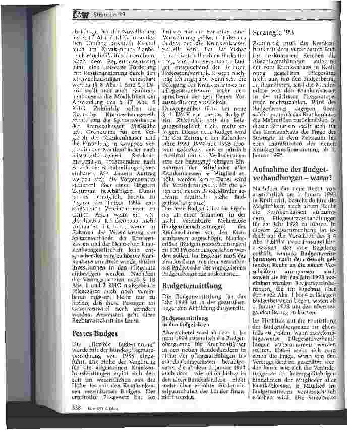 Vorschauseite 4: Strategie 93 Umsetzung einer novellierten Krankenhausfinanzierung