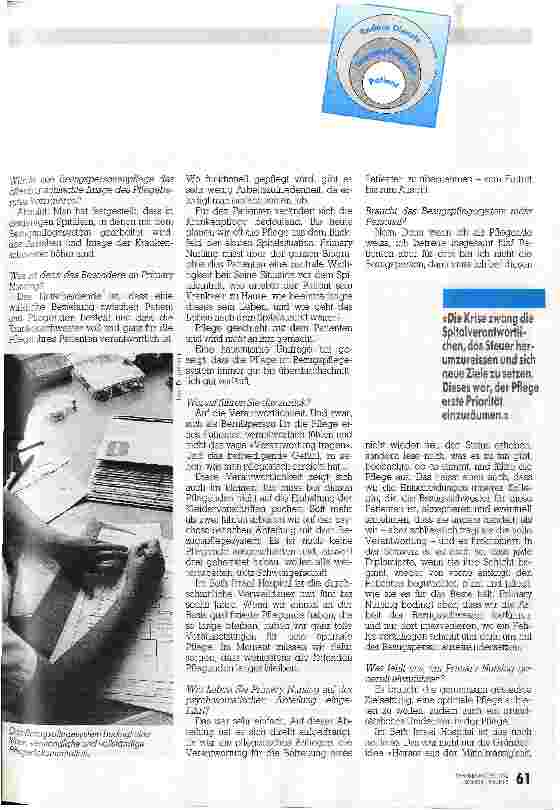 Vorschauseite 2: Wenn Pflege erste Priorität hat ... Interview mit einer Pflegedienstleiterin zum Thema Primary Nursing
