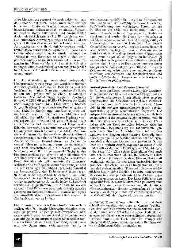 Vorschauseite 4: Systematische Übersichtsarbeiten in der Anästhesie - Erstellung, Bedeutung und Interpretation
