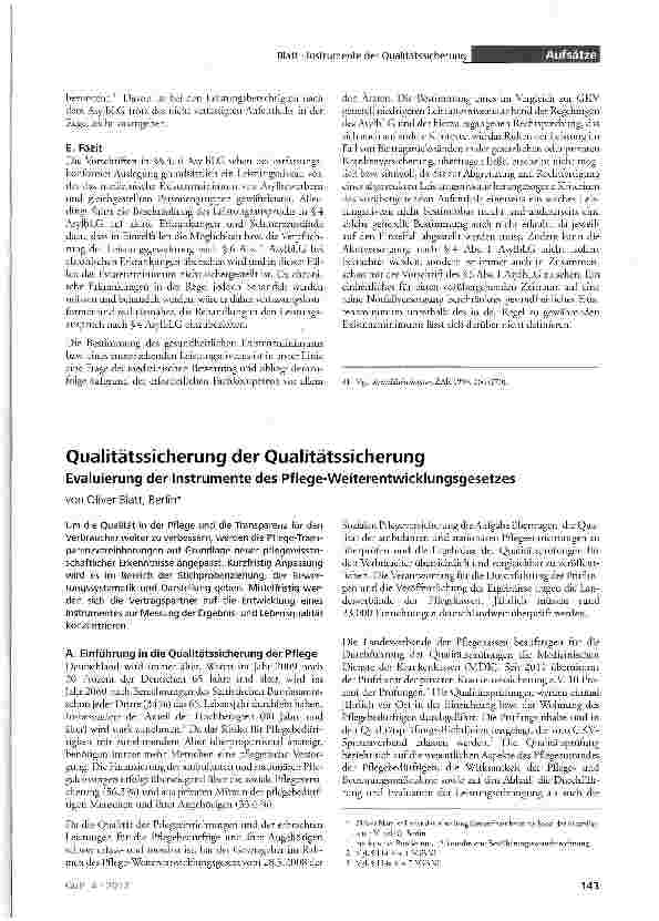 Vorschauseite 1: Qualitätssicherung der Qualitätssicherung